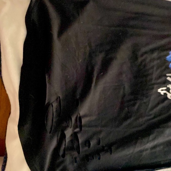 Size medium. Distressed black dress, cotton - Picture 3 of 4